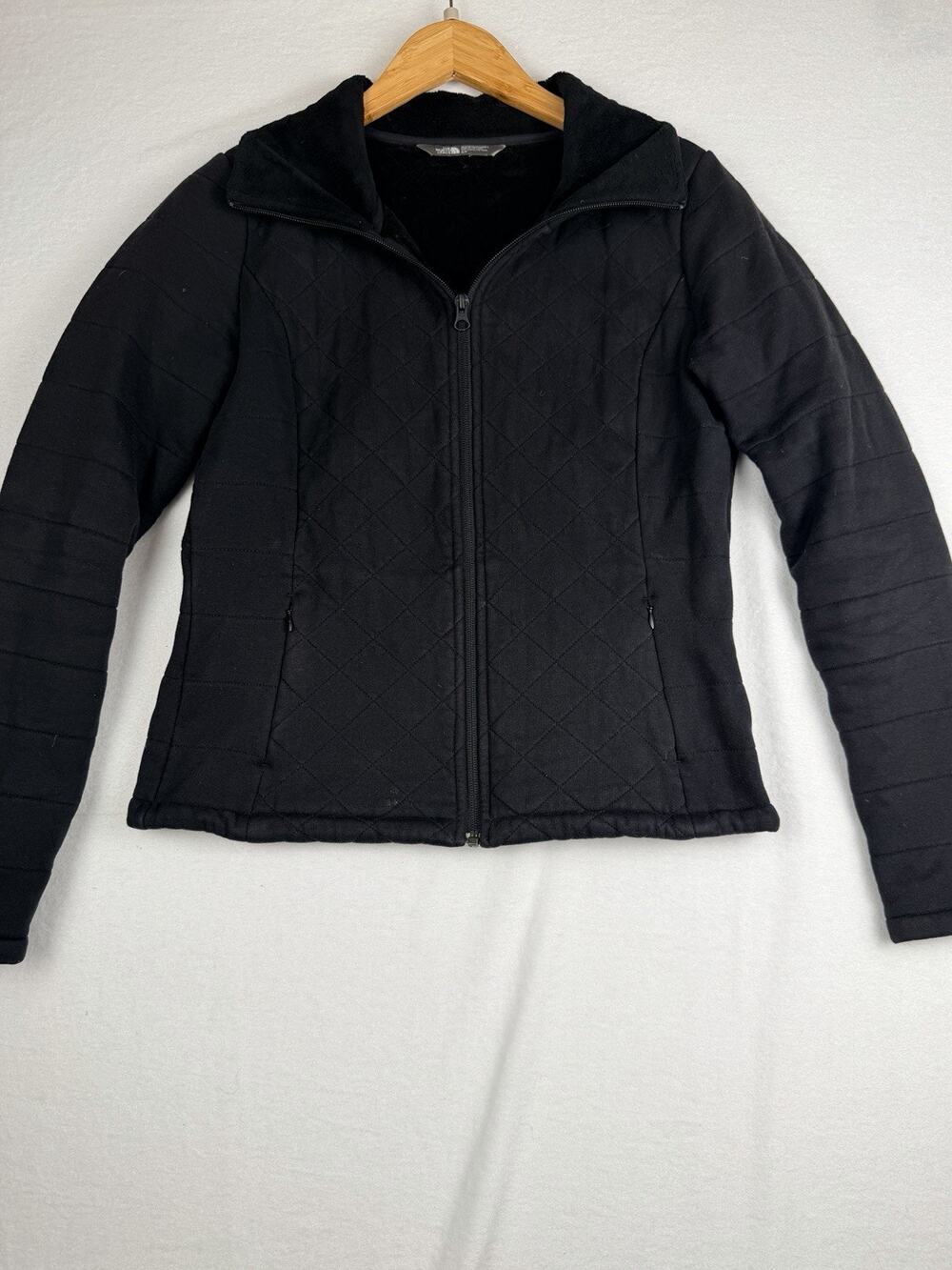 The North Face Jacket Women's S Black Quilted Fleece Lined Full Zip